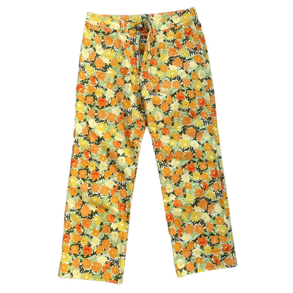 Simon Miller Womens Yellow Floral Winter Blossom Straight Leg Crop Pants Size 31